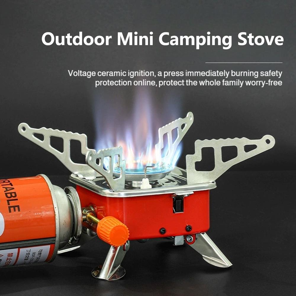 Camping Cooking Wood Stove - 휴대용 접이식 방풍 캠핑 가스 스토브