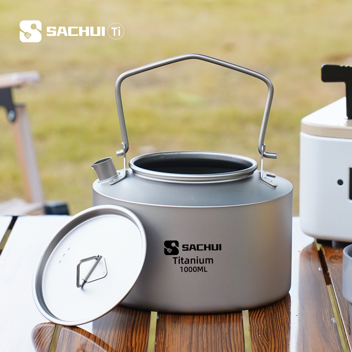 Camping Cooking Gear - 1000ML 순수 티타늄 주전자 야외 초경량