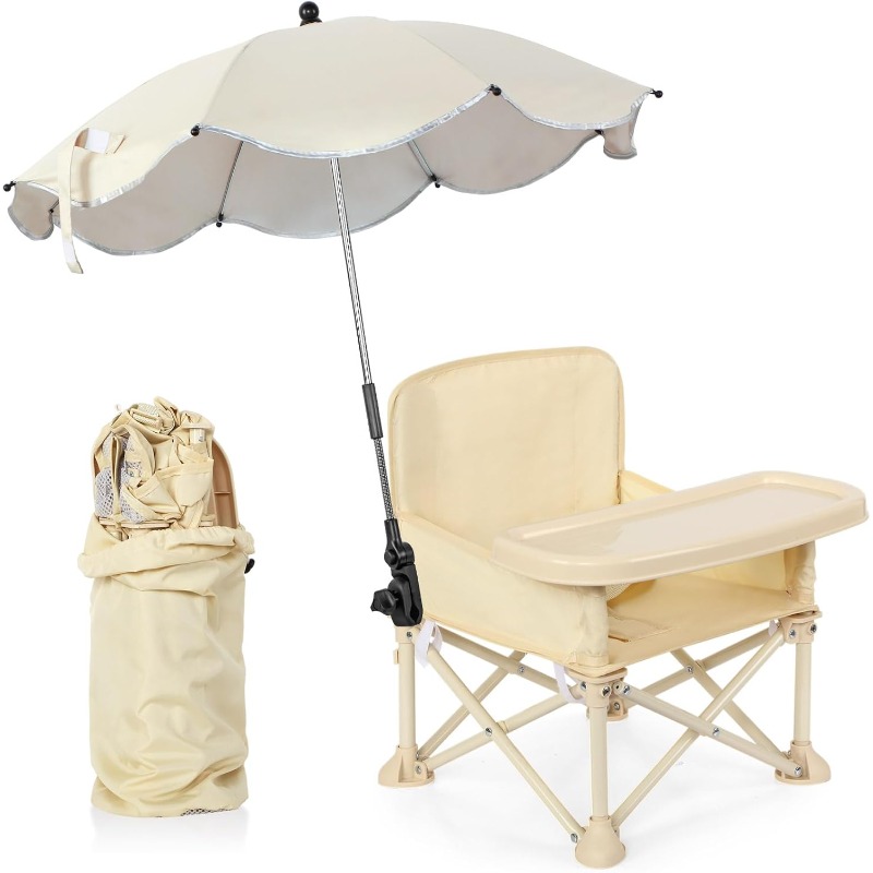 Camping Cooking Table Foldable - 아기 야외용 비치 의자, 우산, 등받이,