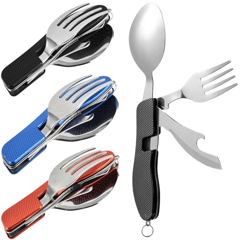 Camping Cooking Set Stainless Steel - 4 in1 접이식 캠핑 식기 세트