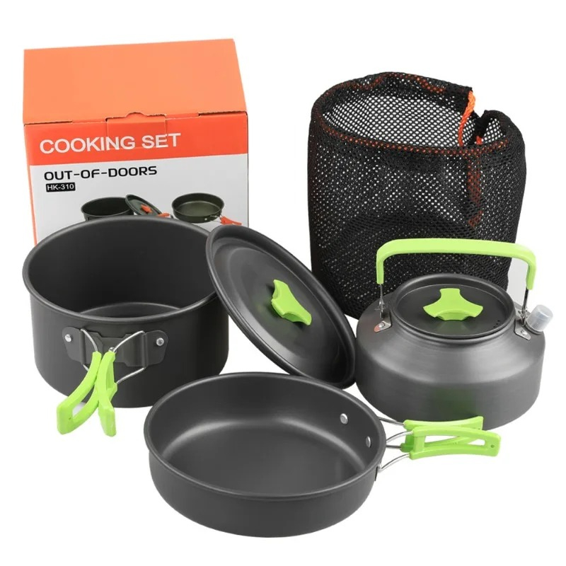 Camping Cooking Pot Stainless Steel - 캠핑 요리 세트, 야외 주방용품 세트,