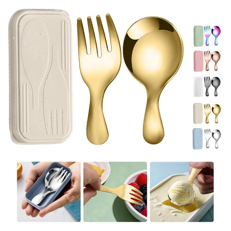 Camping Cooking Set Stainless Steel - 스테인리스 스틸 식기 세트 숟가락 포크