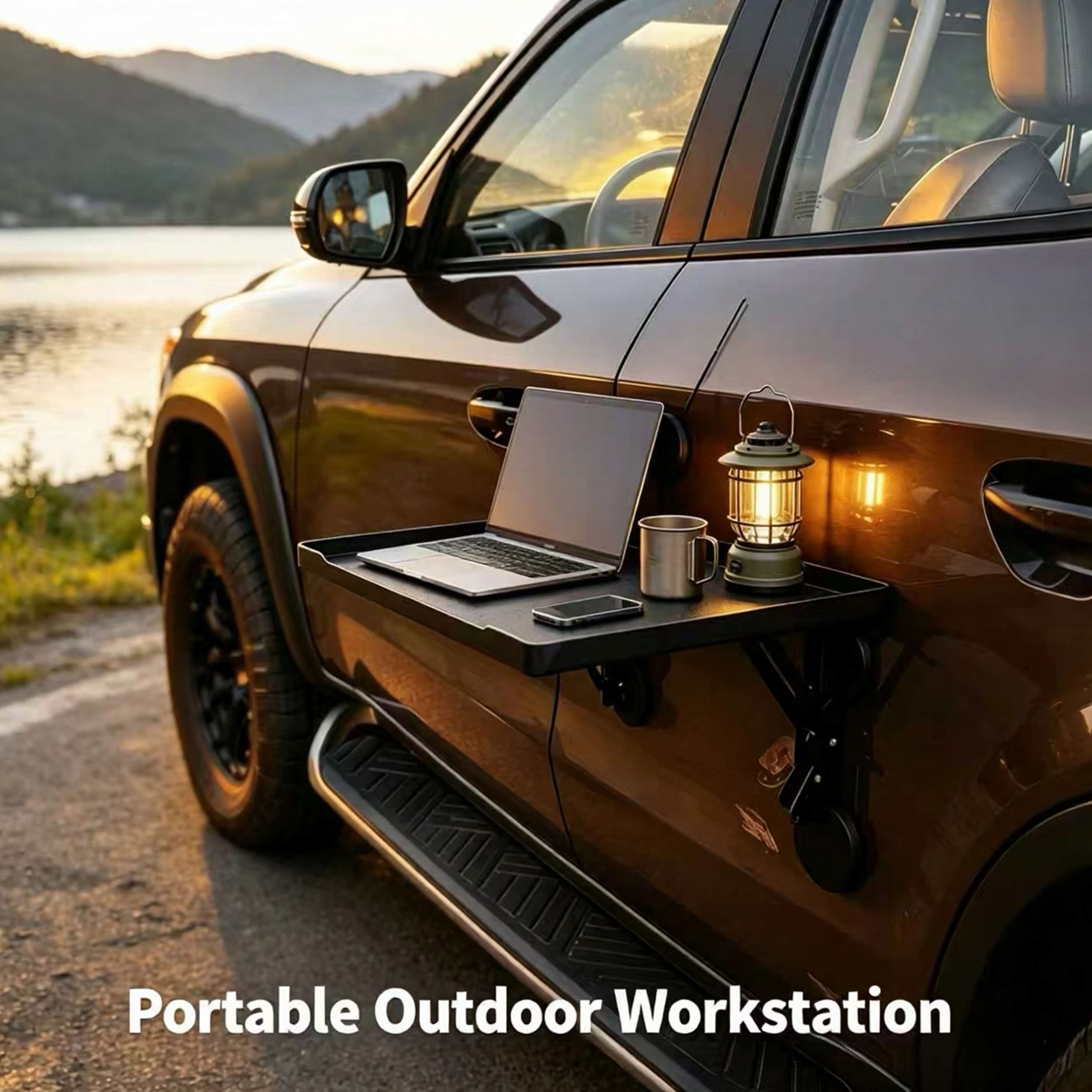 Camping Cooking Table Foldable - 자석식 접이식 차량용 사이드 테이블 휴대용