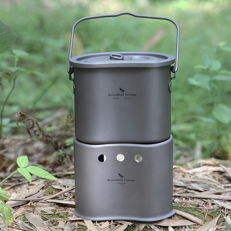 Camping Cooking Wood Stove - Boundless Voyage 티타늄 조리기구 세트, 야외