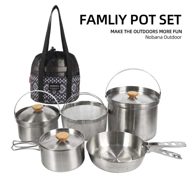 Camping Cooking Pot Stainless Steel - 2026 새로운 야외 스테인레스 스틸 냄비