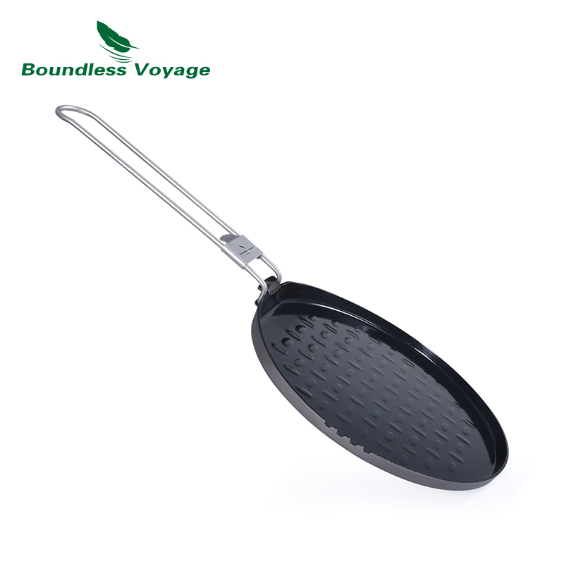 Camping Cooking Survival - Boundless Voyage 티타늄 논스틱 팬, 접이식