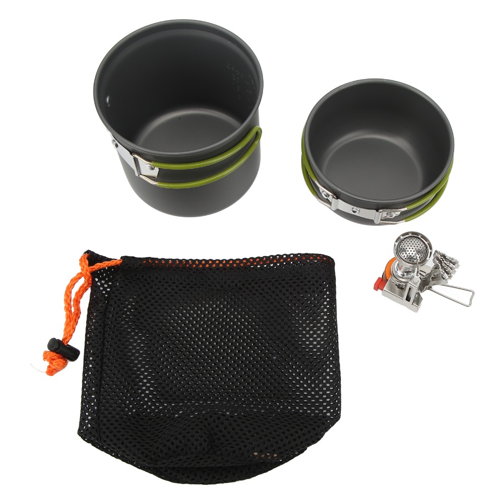 Camping Lightweight Cooking Pot - 알루미늄 캠핑 요리 세트 손잡이가 있는
