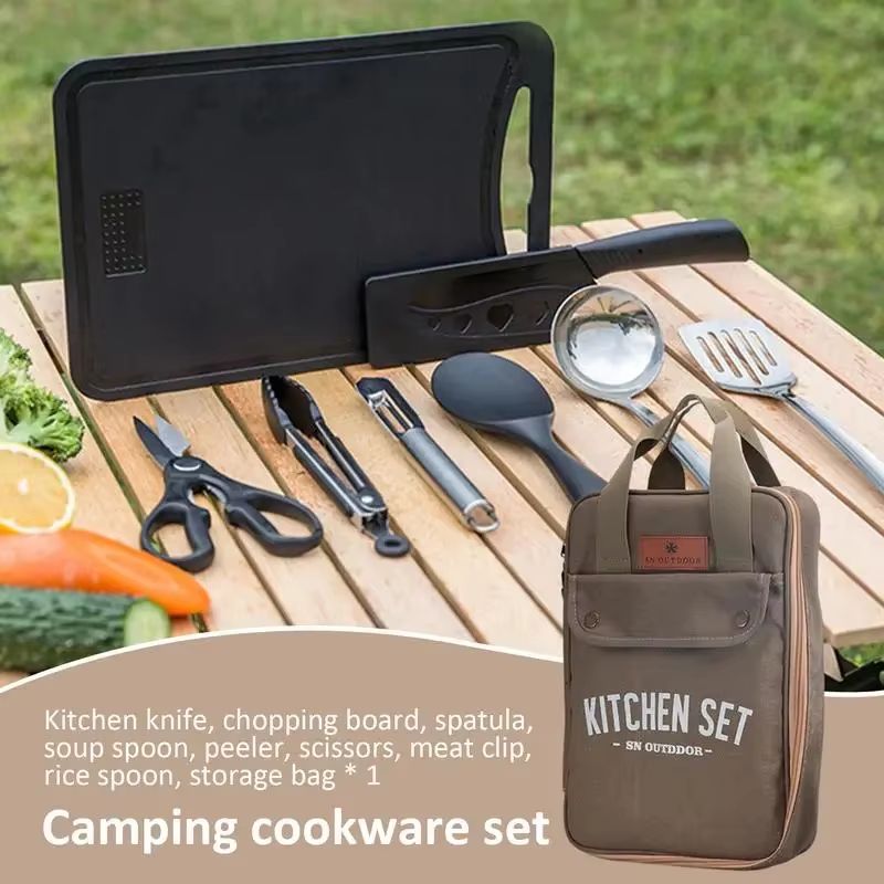 8pcs 캠핑 주방 조리기구 세트 휴대용 가방 야외 여 - Camping Cooking Gear 리뷰 및 가격