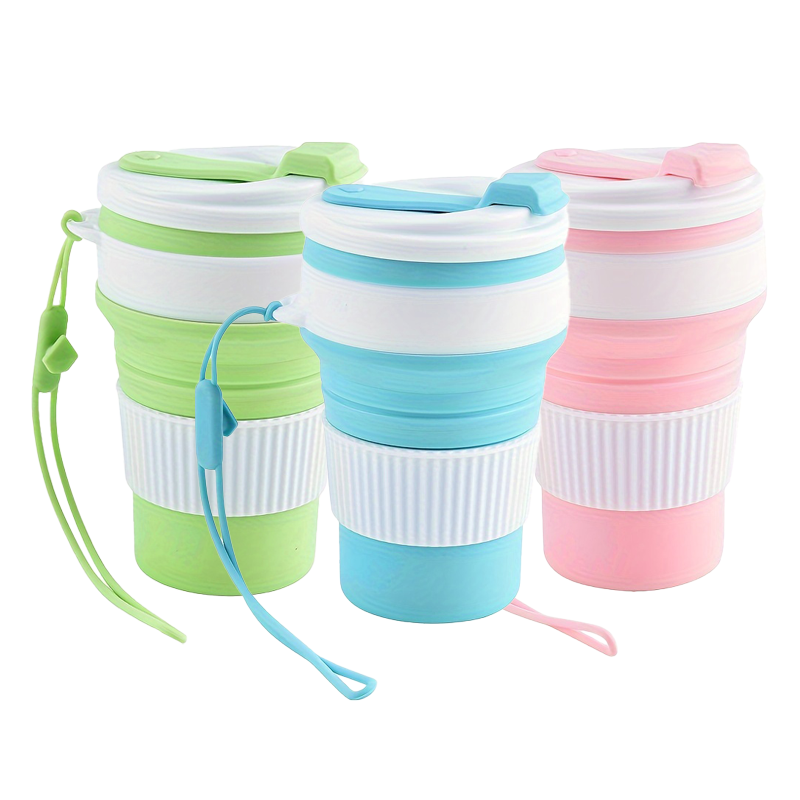 접이식 실리콘 여행컵, 뚜껑과 끈이 있는 재사용 가능한 - Camping Cooking Pot 리뷰 및 가격