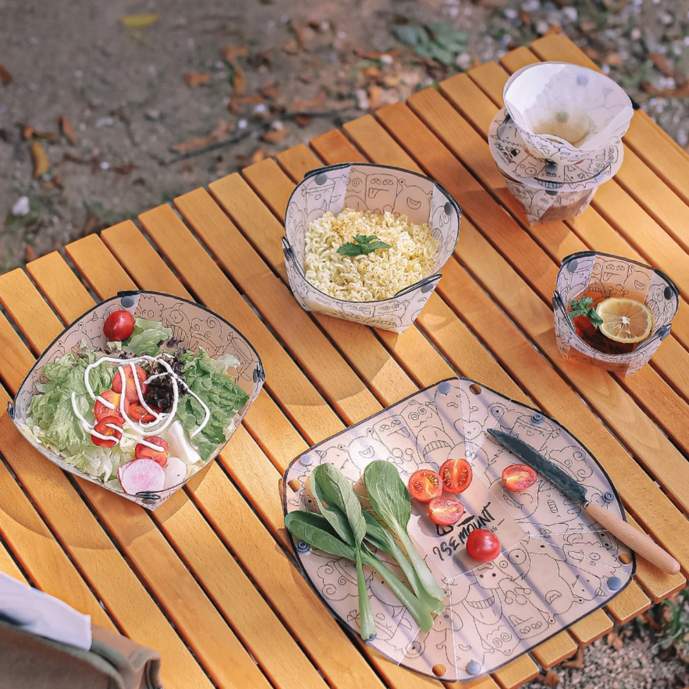 PP 접이식 식기류 휴대용 캠프 플랫웨어 세트 그릇/컵 - Camping Cooking And Eating 리뷰 및 가격