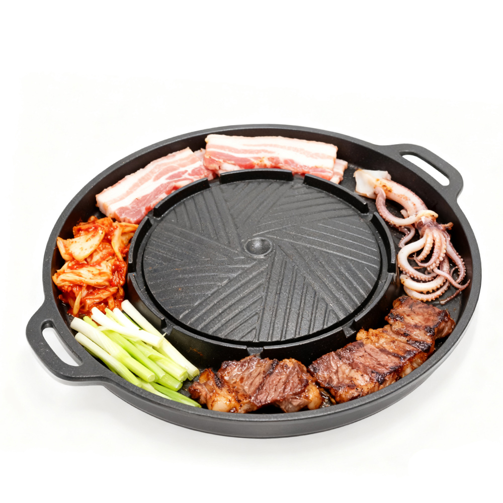 코선 한국식 바베큐 그릴 팬 2 in 1 원형 바베큐  - Camping Cooking Bowl 리뷰 및 가격