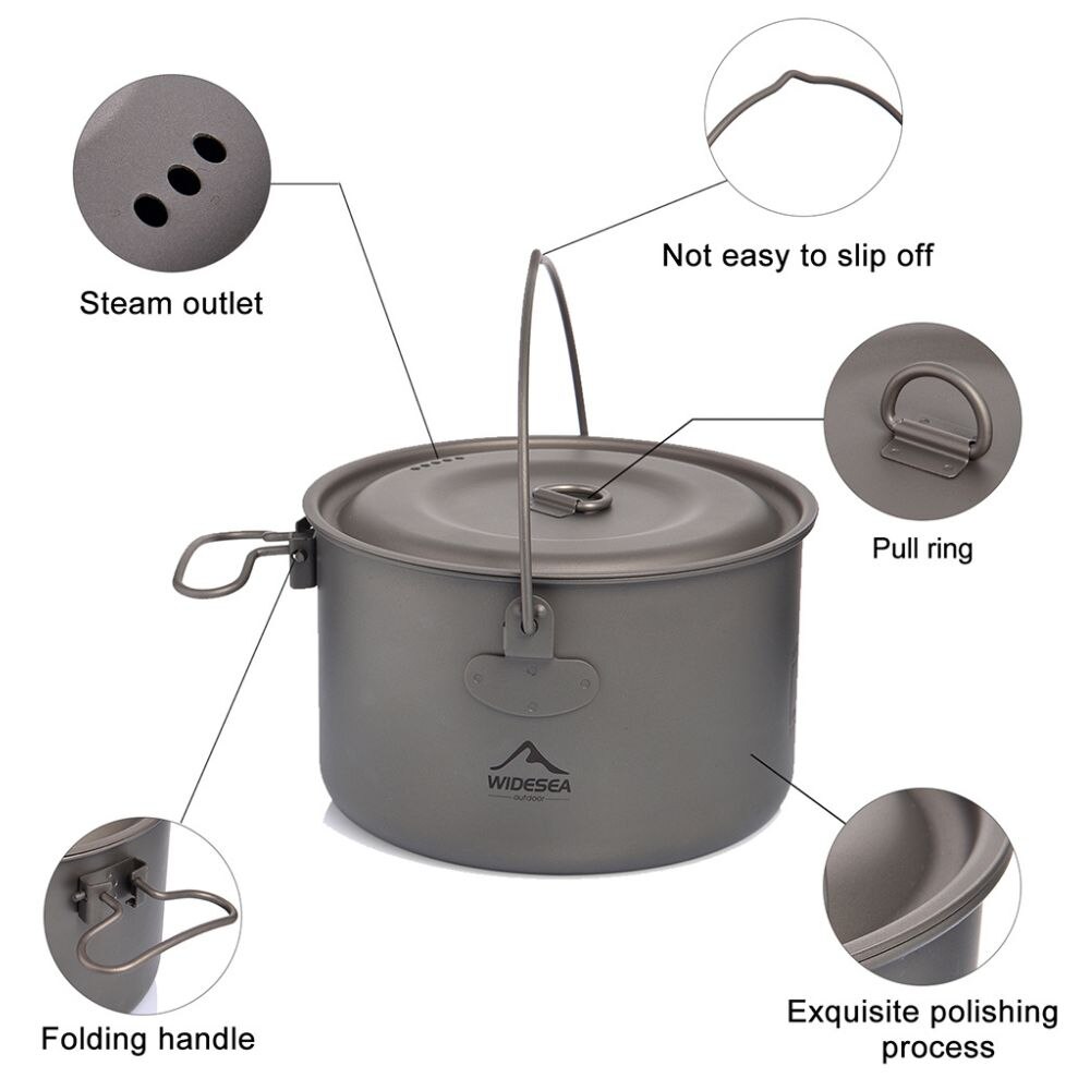 Widesea 캠핑 식기 티타늄 조리기구 세트, 관광  - Camping Cooking Pot Stainless Steel 리뷰 및 가격