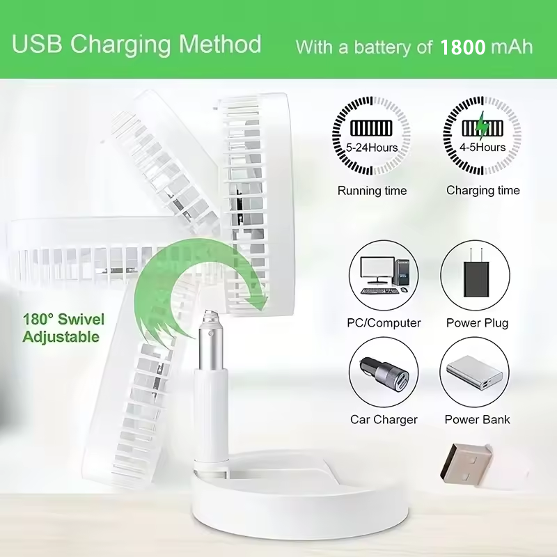 휴대용 접이식 데스크탑 팬 USB 타입-C 충전식 배터 - Camping Cooking Table Foldable 리뷰 및 가격