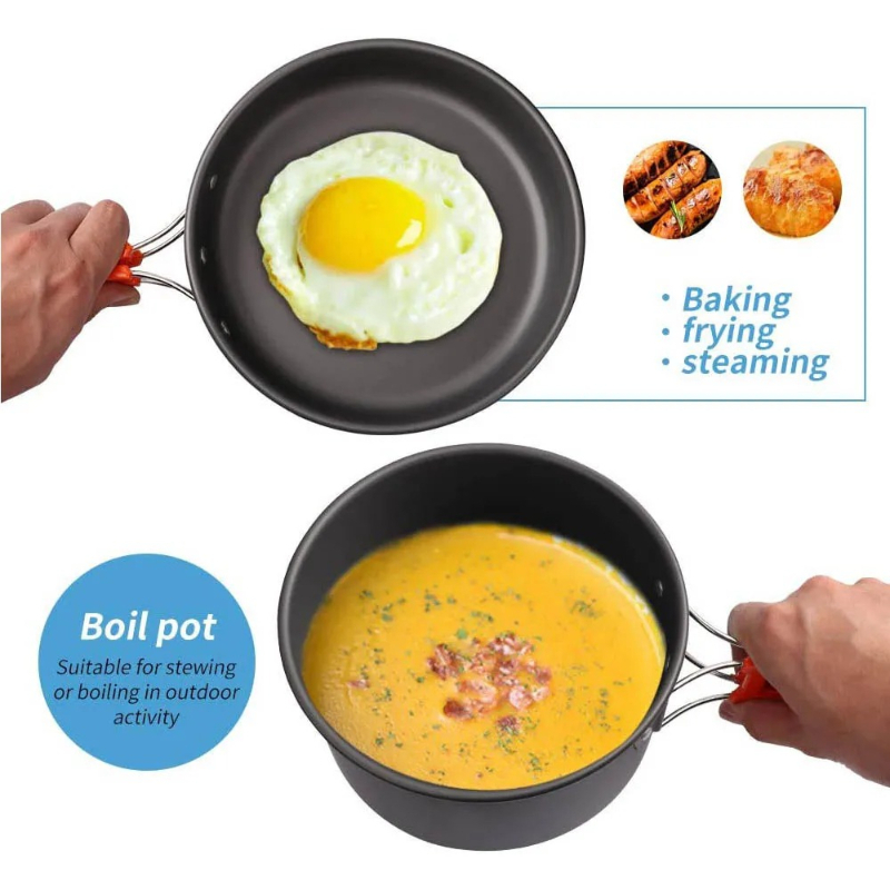 캠핑 요리 세트, 야외 주방용품 세트, 알루미늄 휴대용 - Camping Cooking Pot Stainless Steel 리뷰 및 가격