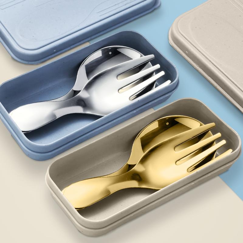 스테인리스 스틸 식기 세트 숟가락 포크 2개 휴대용 박 - Camping Cooking Set Stainless Steel 리뷰 및 가격