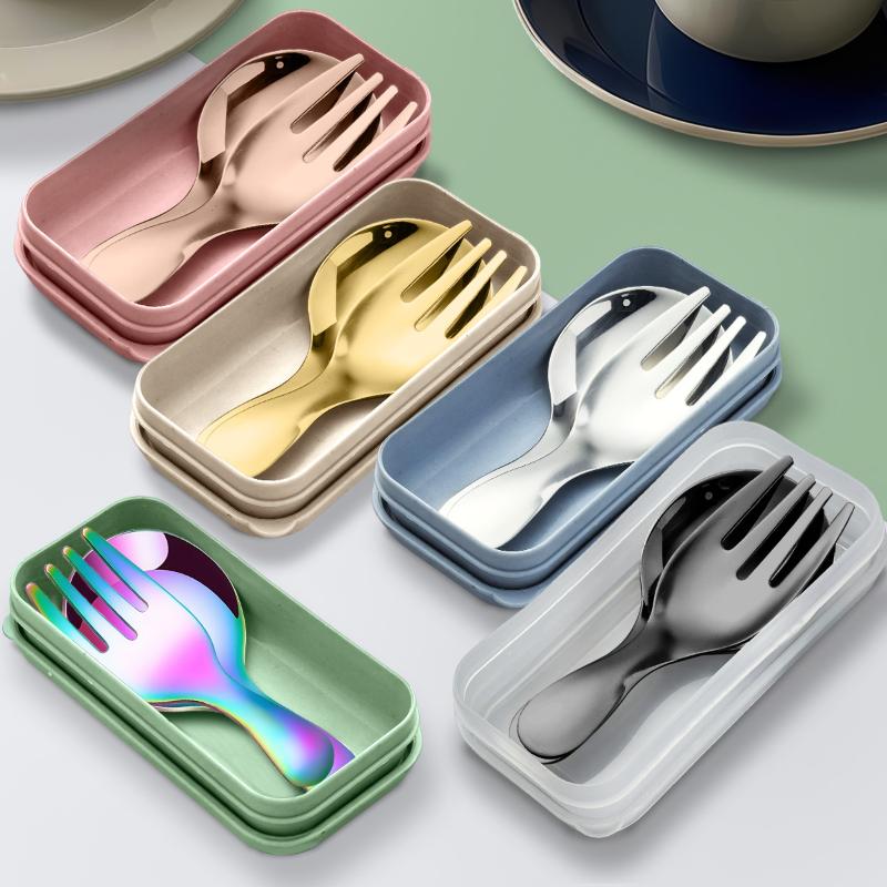 스테인리스 스틸 식기 세트 숟가락 포크 2개 휴대용 박 - Camping Cooking Set Stainless Steel 리뷰 및 가격