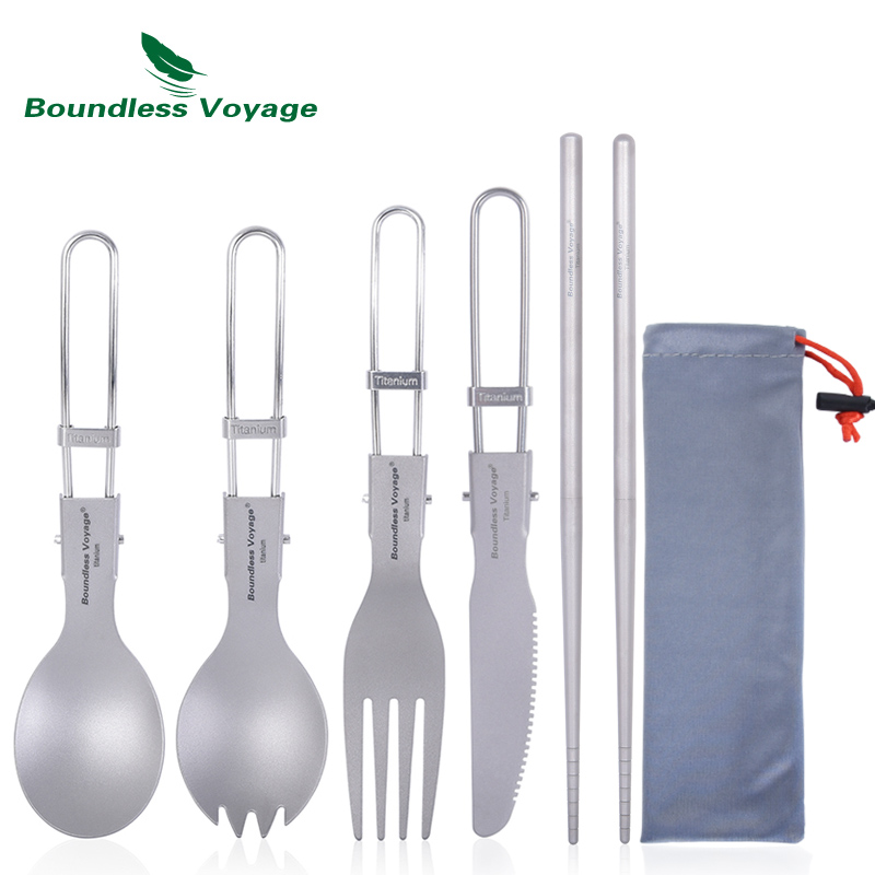 무한 항해 티타늄 캠핑 식기 접이식 스푼 스포크 포크  - Camping Cooking Set Stainless Steel 리뷰 및 가격