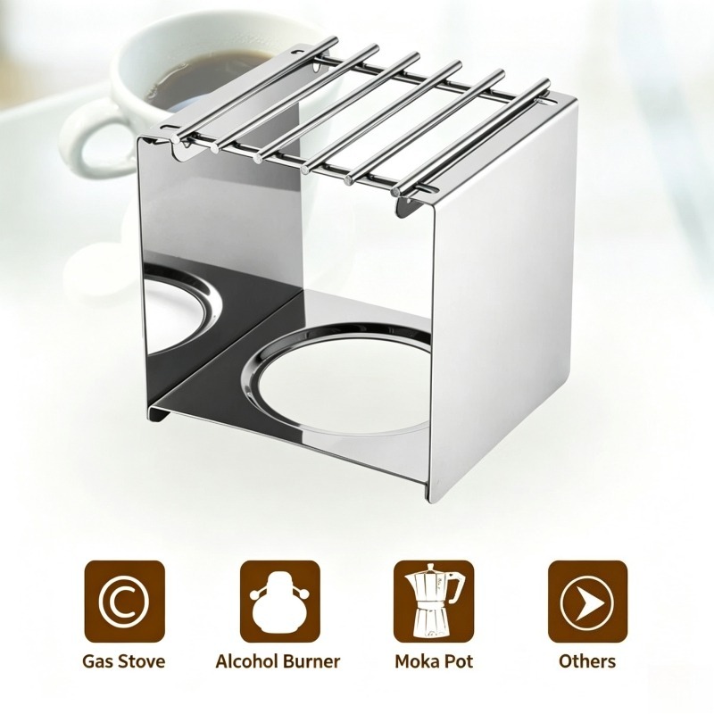 스테인리스 스틸 사각 커피 스토브 스탠드, 모카 포트  - Camping Cooking Gear 리뷰 및 가격