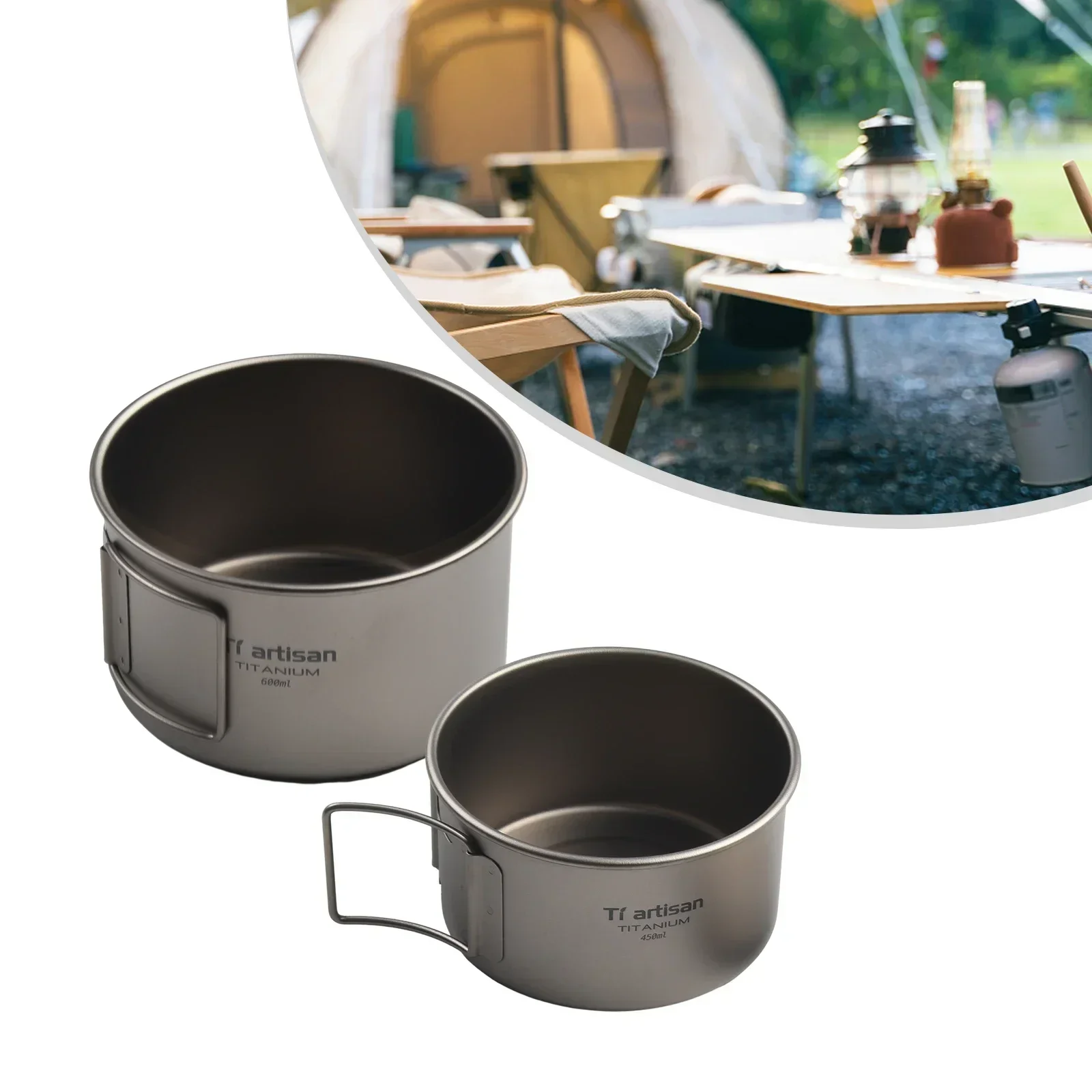 접이식 손잡이가 있는 티타늄 그릇, 캠핑 그릇, 뚜껑  - Camping Cooking Bowl 리뷰 및 가격