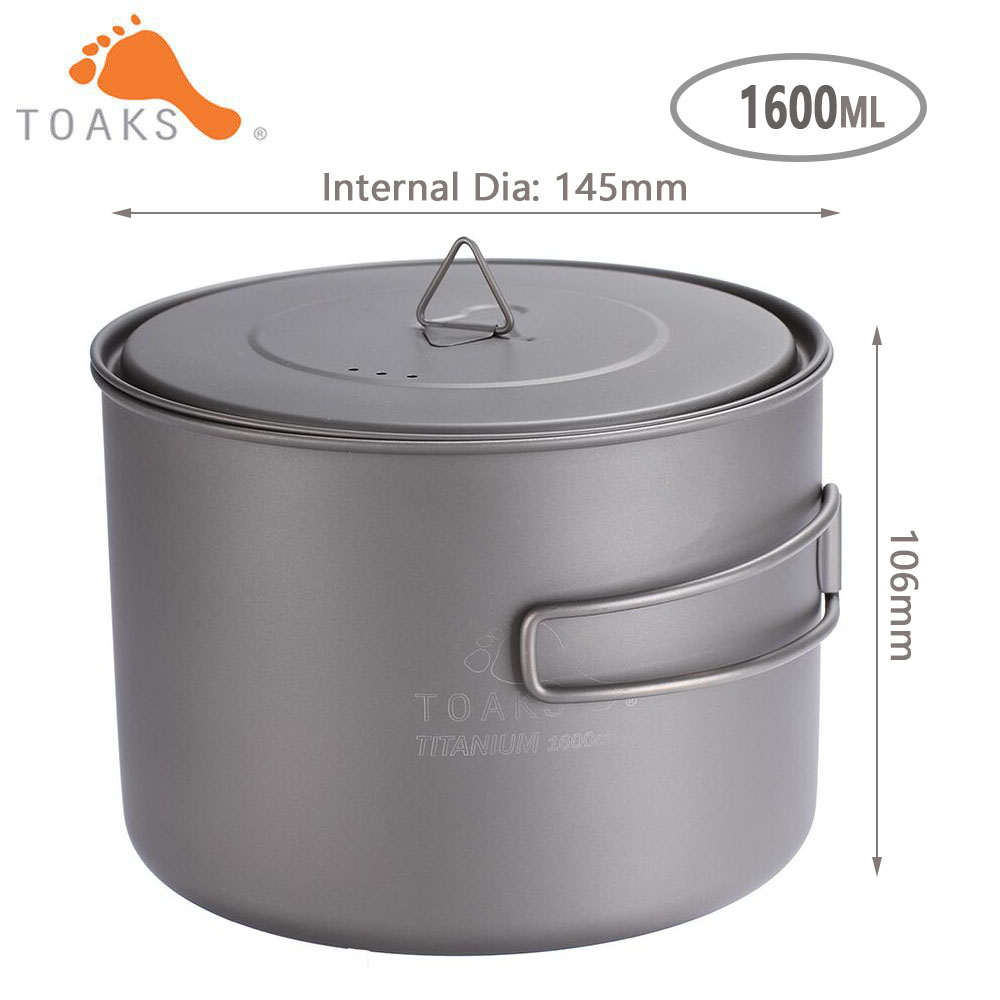 TOAKS-야외 캠핑 3 인 1 티타늄 냄비 1600m - Camping Cooking Gear 리뷰 및 가격