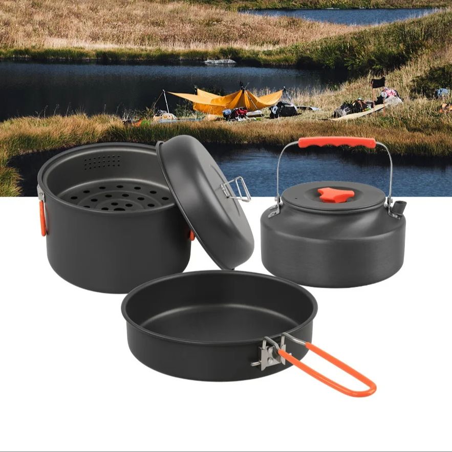 야외 조리기구 세트, 캠핑 요리 냄비 주전자, 스티머  - Camping Cooking Pot 리뷰 및 가격