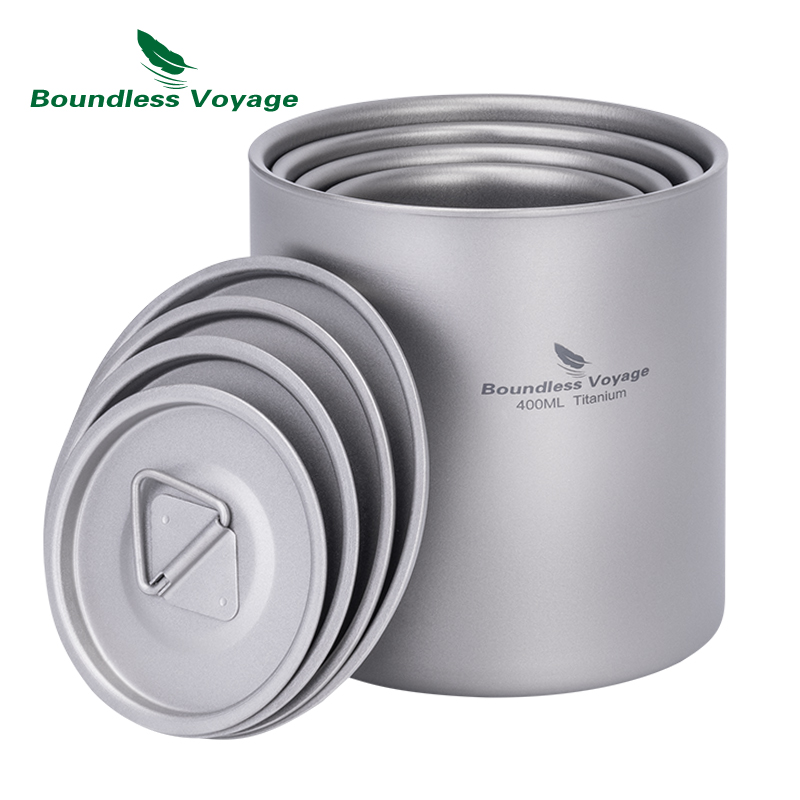 무한 항해 티타늄 이중 벽 컵 뚜껑 쌓을 수있는 금속  - Camping Cooking Mug 리뷰 및 가격
