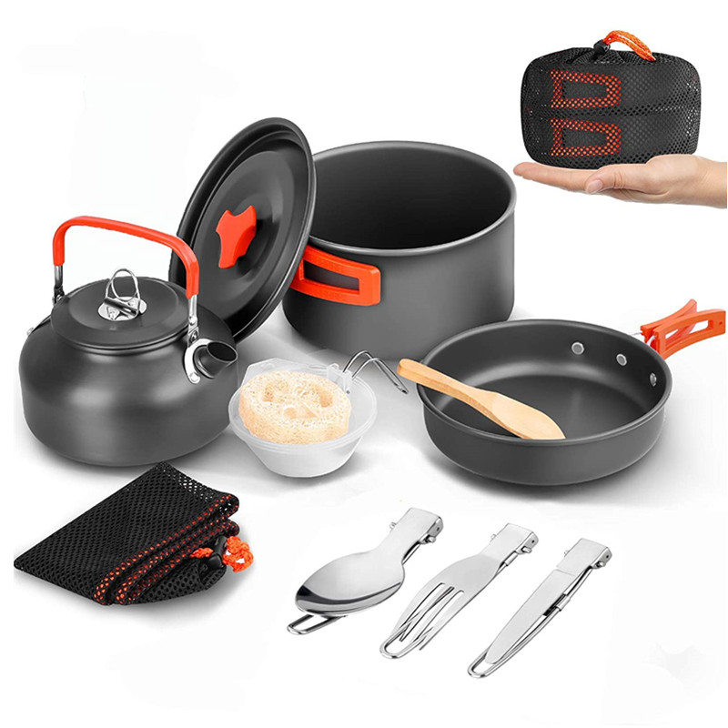 2~3인용 야외 캠핑 및 피크닉 캠핑 주방용품 알루미늄 - Camping Cooking Set 2 Person 리뷰 및 가격