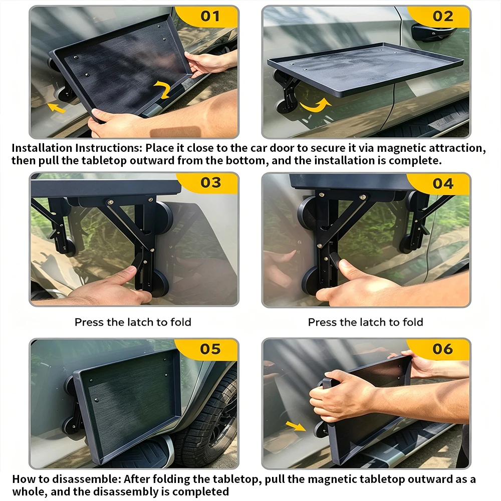 휴대용 차량 측면 도어 걸이형 트레이 접이식 자동차 테 - Camping Cooking Table Foldable 리뷰 및 가격