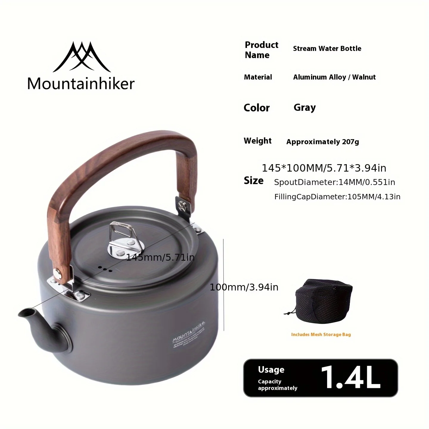 캠핑용 1.4L 차 주전자, 알루미늄 합금 구조, 나무 - Camping Cooking Set 2 Person 리뷰 및 가격