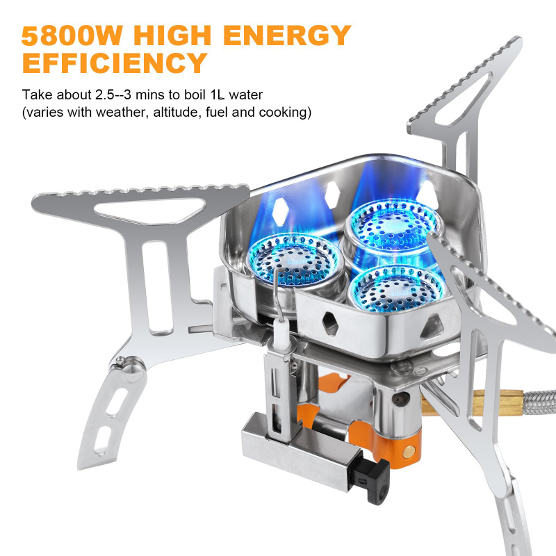 5800W 고출력 캠핑 가스 스토브, 방풍 야외 가스  - Camping Cooking Windshield 리뷰 및 가격