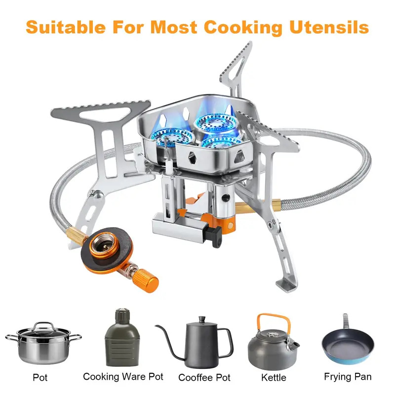 5800W 고출력 캠핑 가스 스토브, 방풍 야외 가스  - Camping Cooking Windshield 리뷰 및 가격