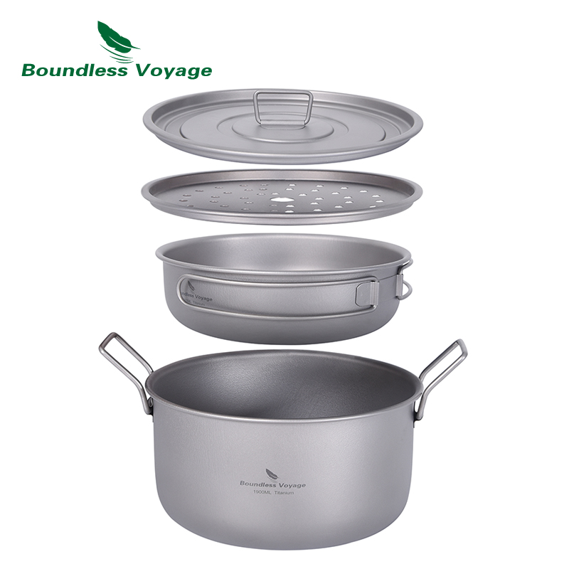무한 항해 캠핑 요리 냄비 다기능 티타늄 기선 수프 냄 - Camping Cooking Set Stainless Steel 리뷰 및 가격